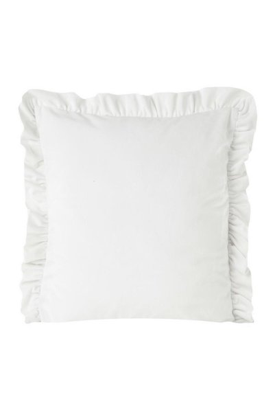 Eurofirany Fata de perna decorativa Velvet-25 45x45 alb cu volane