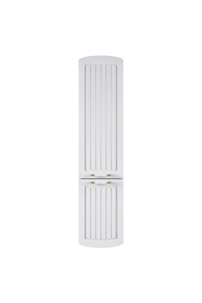 BIANI Dulap de baie suspendat Pera, Alb, Mânere aurii, 35x150 cm