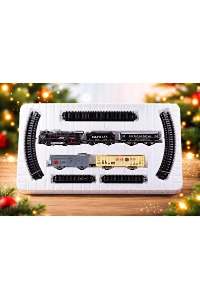Generic Express Train Set with Track (19 Pieces) | Realistic Engine & Coaches | Light & Sound Toy Train | Railway Set for Home Play | Plastic Build | Black