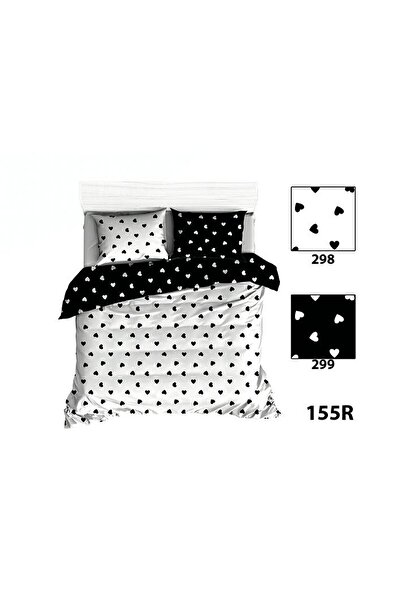Karo Fata de perna Extraposciel 50x70cm bumbac negru alb inimioare