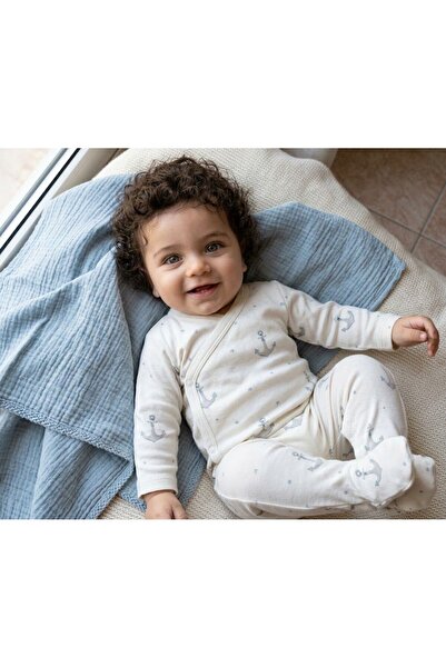 milay's life home collections 3-Piece Body Set with Anchor Pattern for Baby B...