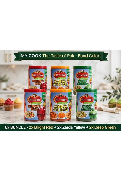 Generic Brand MY COOK Food Colors 6x Bundle - 2x Bright Red + 2x Zarda Yellow...