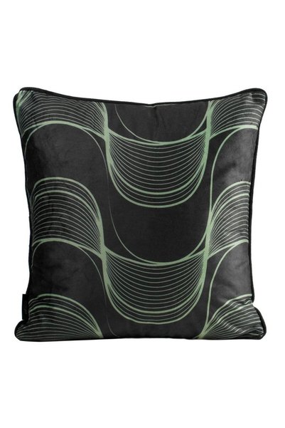 Eurofirany Fata de perna 40x40 Pola catifea neagra rosie cu model ondulat sim...