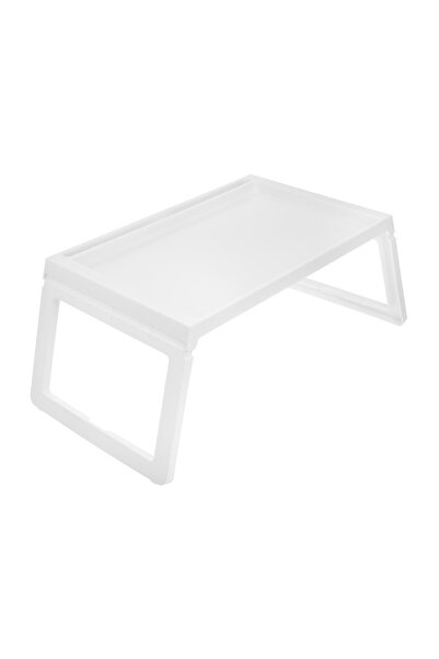 OEM Măsuță Pliabilă Laptop 54x35x27 cm, Albă, cu Suport pentru Telefon sau Ta...