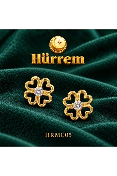 Generic Brand Cercei Hürrem HRMC05 – Aur 14K, model trifoi cu patru foi