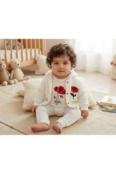 milay's life home collections طقم بغطاء رأس للأطفال من عمر 0-3 أشهر، مصنوع من...