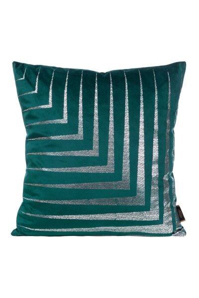 Eurofirany Fata de perna decorativa BLINK-31 45x45 turcoaz inchis / argintiu