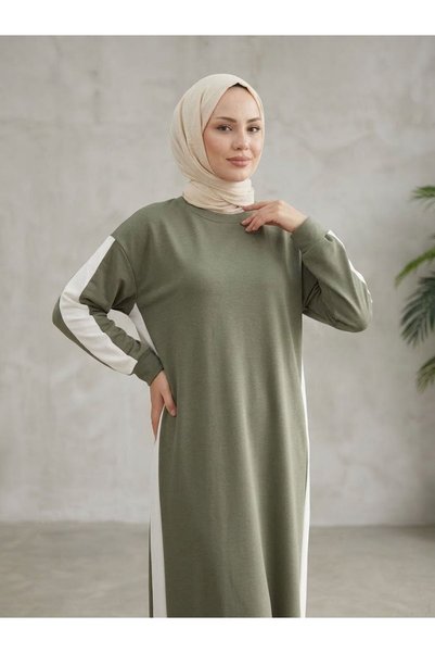 Lunsera Store فستان غارنيلي أويشو - كاكي