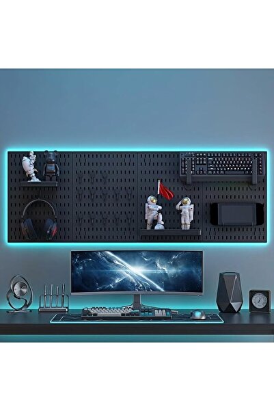 GENERAL 3-Pack Modular Pegboard Wall Organizer (30x30cm) - DIY Black Pegboard...