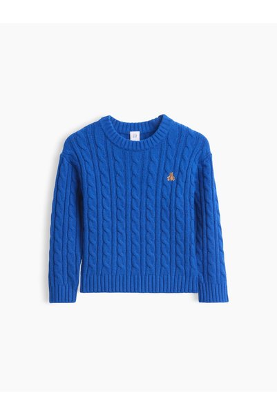 GAP Erkek Bebek Kobalt Mavisi CashSoft Cable-Knit Kazak