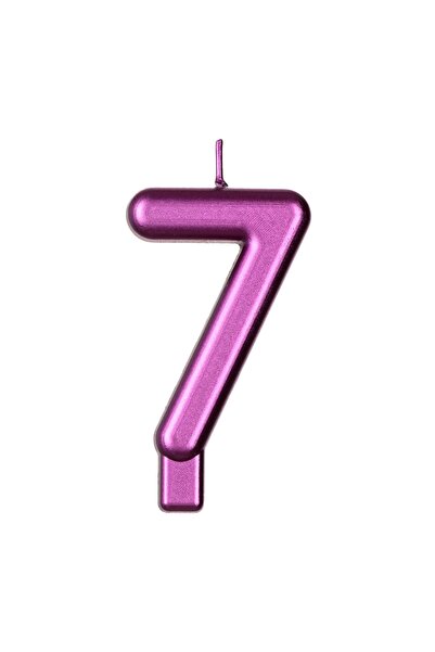 OEM Lumânare Zi de Naștere Fucsia Metalizat Nr.7 – Decor Elegant pentru Tort ...