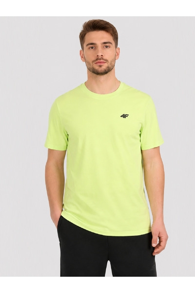 4F Tricou bărbătesc basic de zi cu zi M3578, 100% bumbac, Verde intens, Colec...