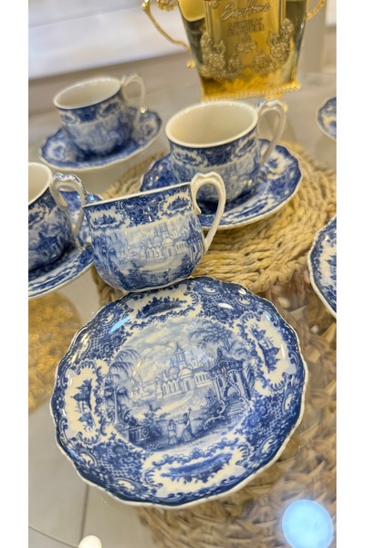 Generic Brand طقم فناجين قهوة ESTERHOMEDECOR من البورسلان، مناسب لـ6 أشخاص