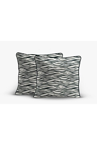 Detexpol Set 2 fete de perna, DETEXPOL, 40x40 cm, 100% bumbac, alb cu dungi n...