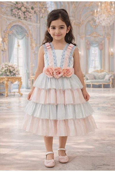 special gift house فستان أطفال مكون من 3 قطع ( فستان -اكسسوار شعر- شنطة صغيره)