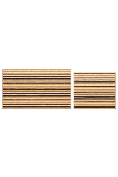 Paspas Galerisi Modern Decorative Non-Slip Base Washable Striped Bath Mat Toi...