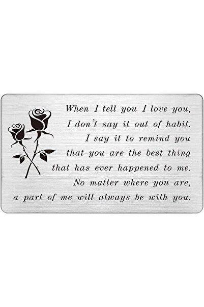 GENERAL Engraved Wallet Insert Card Love Note Keepsake for Anniversary Valent...