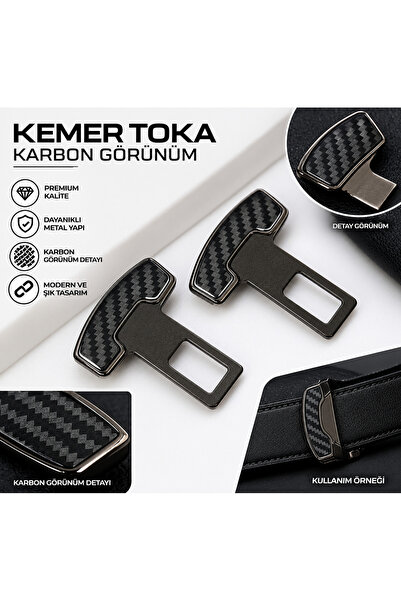 İKTUNING KEMER TOKA KARBON GÖRÜNÜM 2 ADET METAL SET