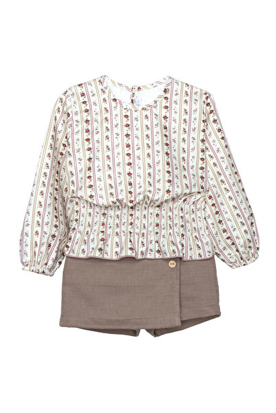 Bebüş 2-piece set for girls – floral Printed blouse and shorts