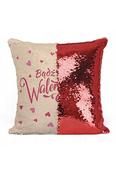 Domarex Fata de perna 40x40 cu paiete Love Be a Valentine roz Ziua Indragosti...