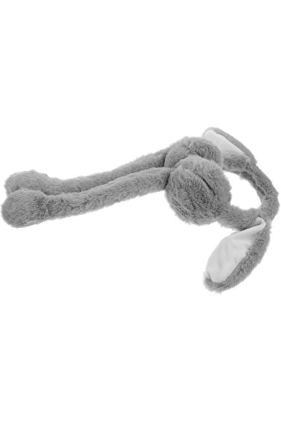 Generic Holibanna Bunny Earmuffs Rabbit Ear Design Grey Plush