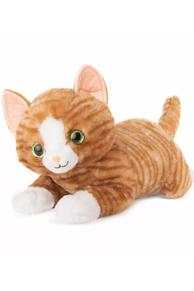 Amek Toys Pisicuță de pluș culcată, cu sunet, 50 cm - Gri