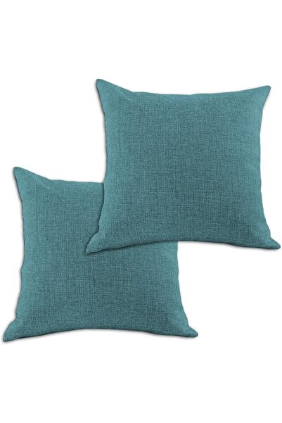 REGAL IN HOUSE In House | 2 Pieces Square Decorative Cushion Set of Linen Sol...