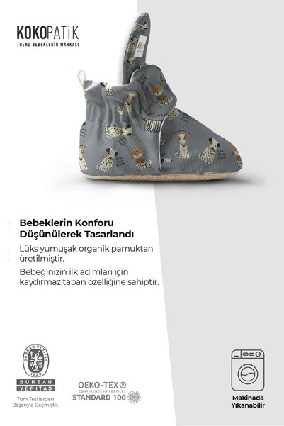 Kokopatik Şaşkın Dostlar Desenli Bebek Panduf