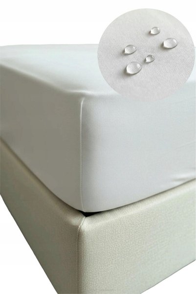 Nitki Cearceaf de pat, 90x200 cm, alb, 100% bumbac, membrana PU respirabila, ...