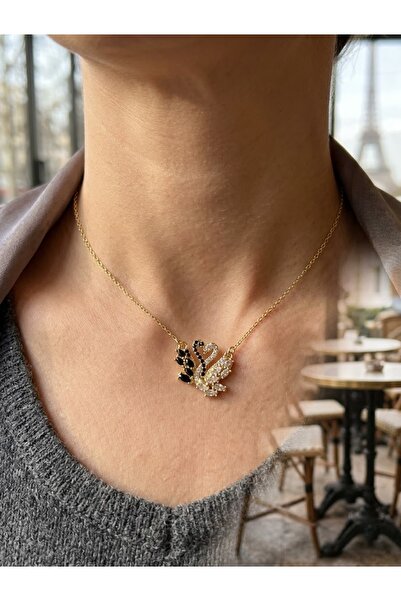 ELAS HOME Love Storytelling Necklace Swan Couple Necklace