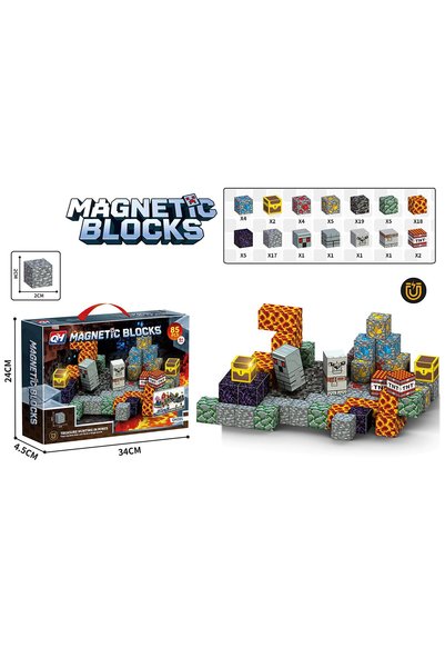 NO BRAND Set de construcție magnetic cu cuburi, 85 de piese