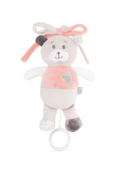 Amek Toys Ursuleț muzical de pluș cu cheiță pentru bebeluși, 21 cm - Albastru