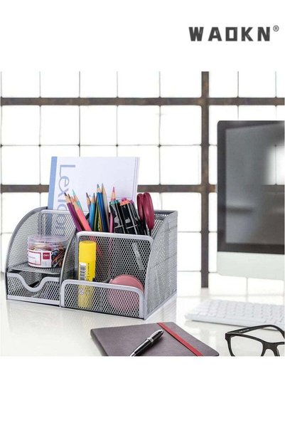 Generic WAOKN Desk Organizer Office Accessories, Multi-Functional Mesh Desk Organizer Pen Holder Organizers