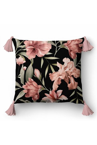 Detexpol Fata de perna PANAMA, 45x45cm, negru-roz, cu model