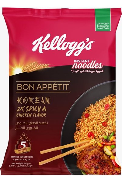 Kellogg's نودلز سريعة التحضير بنكهة الدجاج الكوري الحار 140 جرام