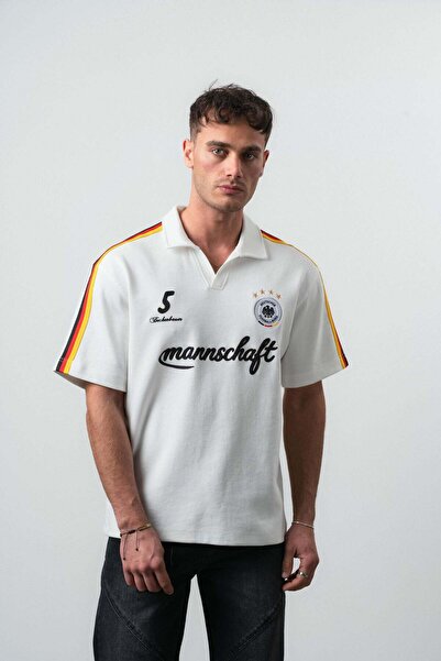 Respire Tricou Polo Bărbați, Tricou Retro Fan Sport cu Blazon Germany Mannsch...