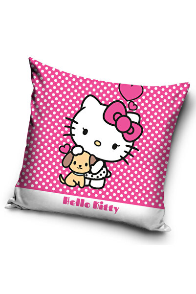 CARBOTEX Fata de perna Hello Kitty, Carbotex, Microfibra, 40x40 cm, Roz/Alb