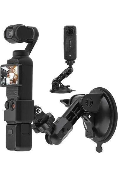 Generic حامل شفط للسيارة لكاميرات DJI Osmo Pocket و Insta360، حامل بكأس شفط، ...