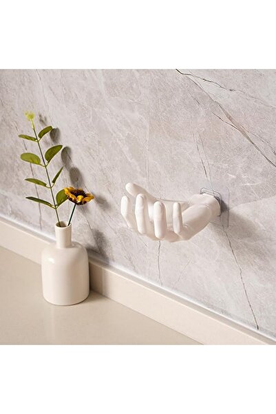 Yelajoy Hand Shaped Adhesive Hook Resin Decorative Wall Hanger Home Decor