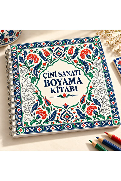 HOPE DİZAYN Çini Sanatı Motifleri Boyama Kitabı 35 Desenli 20x20 cm