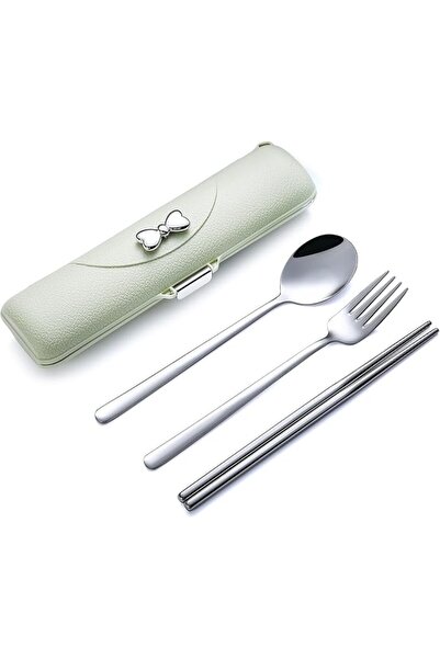 SWIUKPHE Travel Silverware Set with Case 4Pcs, 18/8 Stainless Steel Reusable ...