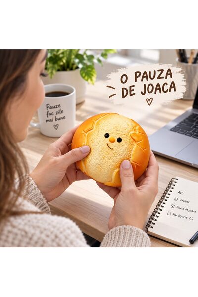 Flippy Jucărie Squishy Pâine Ananas Drăguță, Revenire Lentă, Jucărie Antistres Fidget, Cadou Kawaii Pentru Copii