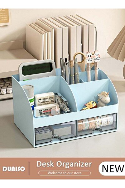Generic DUNISO Desk Organizer and Accessories with 2 Drawers and 6 Compartmen...