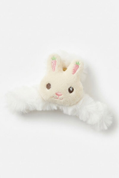 Jaida Moda Cute Carrot Patterned Plush Hairpin with Rabbit Figure - Trendy Pl...