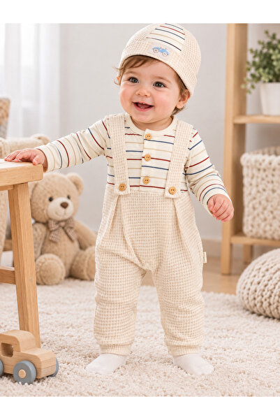 bebekyol Waffle Cart Baby Boy Jumpsuit