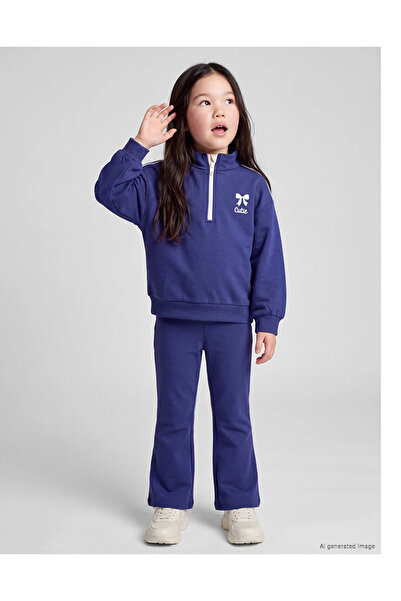 LC Waikiki Lcw Kids Navy Blue Printed Girls' Soft Touch Set