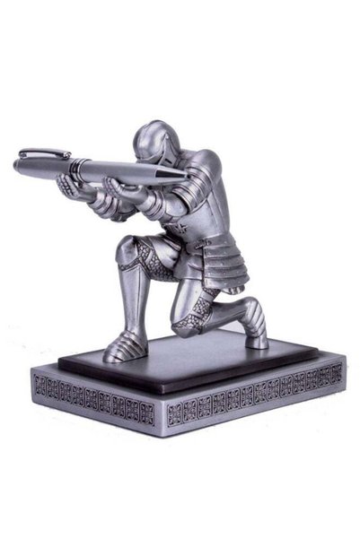 Generic POPSOUQ Resin Soldier Executive Knight Pen Holder - Personalized Desk...