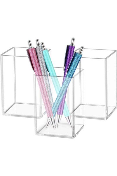 Generic TPGP YOYIAG Acrylic Pen Holder Set - 3 Pieces Transparent Desk Organi...