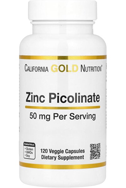 California Gold Nutrition , Zinc Picolinate, 50 mg, 120 Veggie Capsules