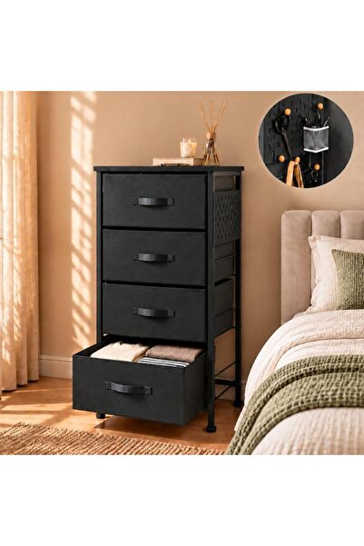 Sharpdo acc 4-Tier Fabric Storage Cabinet, 45 x 30 x 90 cm, Freestanding Dres...